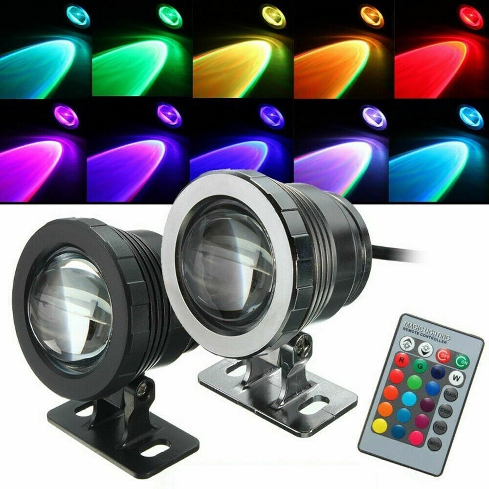 Waterproof RGB LED Flood Light Underwater Fountain Pool Pond Aquarium Spotlight Bulb Lamp Outdoor Garden AC DC 12V 110V 220V