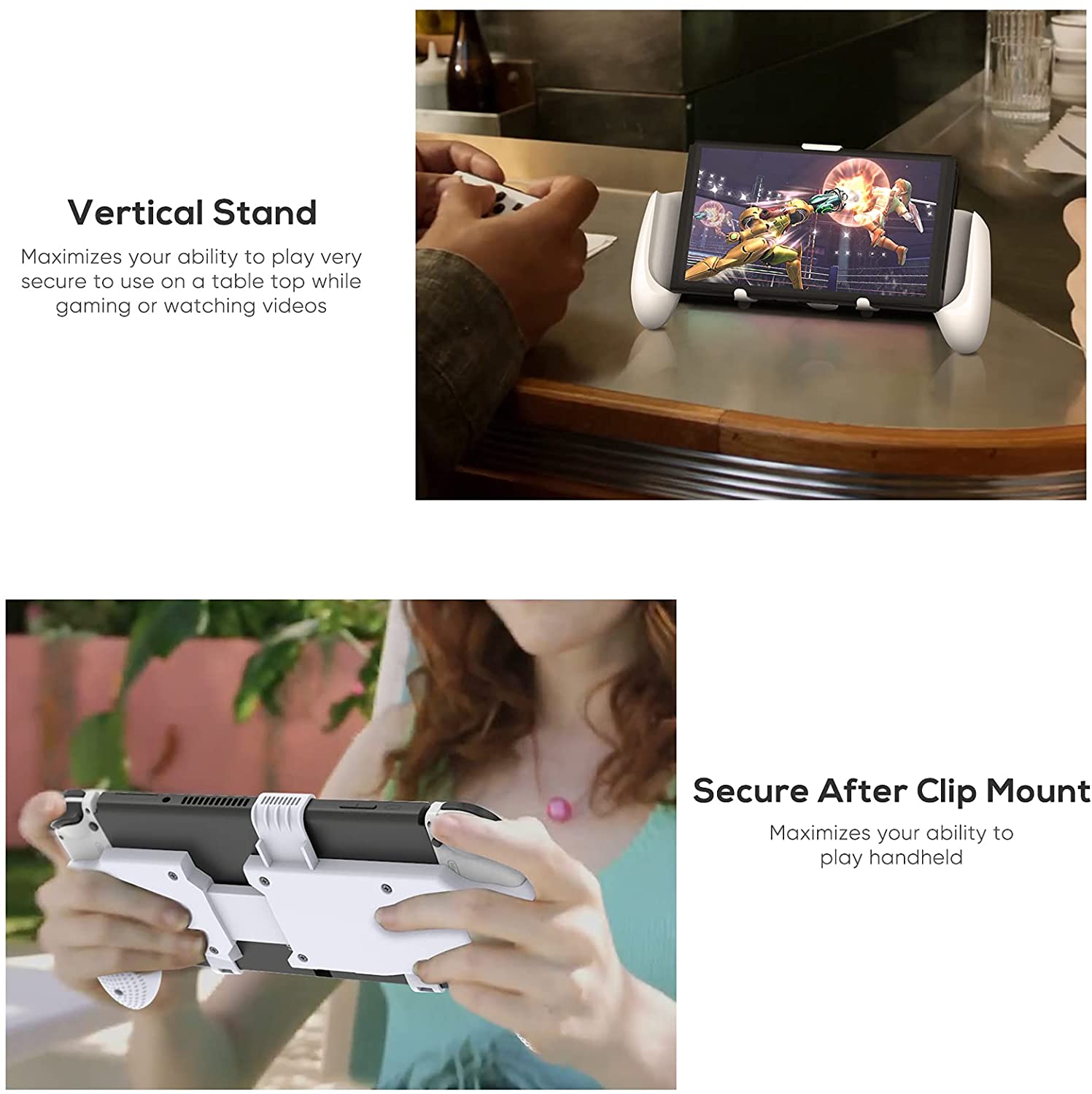 Komfortabler, verstellbarer, rutschfester schutzgriff mit halterung und daumenauflage für die switch oled/switch/switch lite-konsole