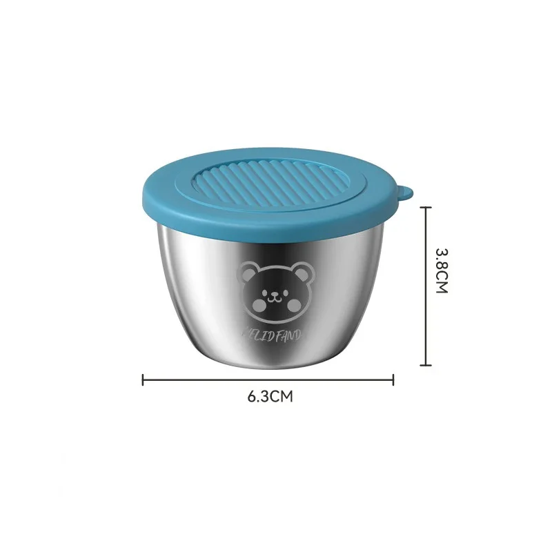 1-teiliger Salat Dressing behälter mit wieder verwendbarem Edelstahl becher und auslaufs ic heren Silikon deckeln für Brotdose und Picknick: Licht Grün