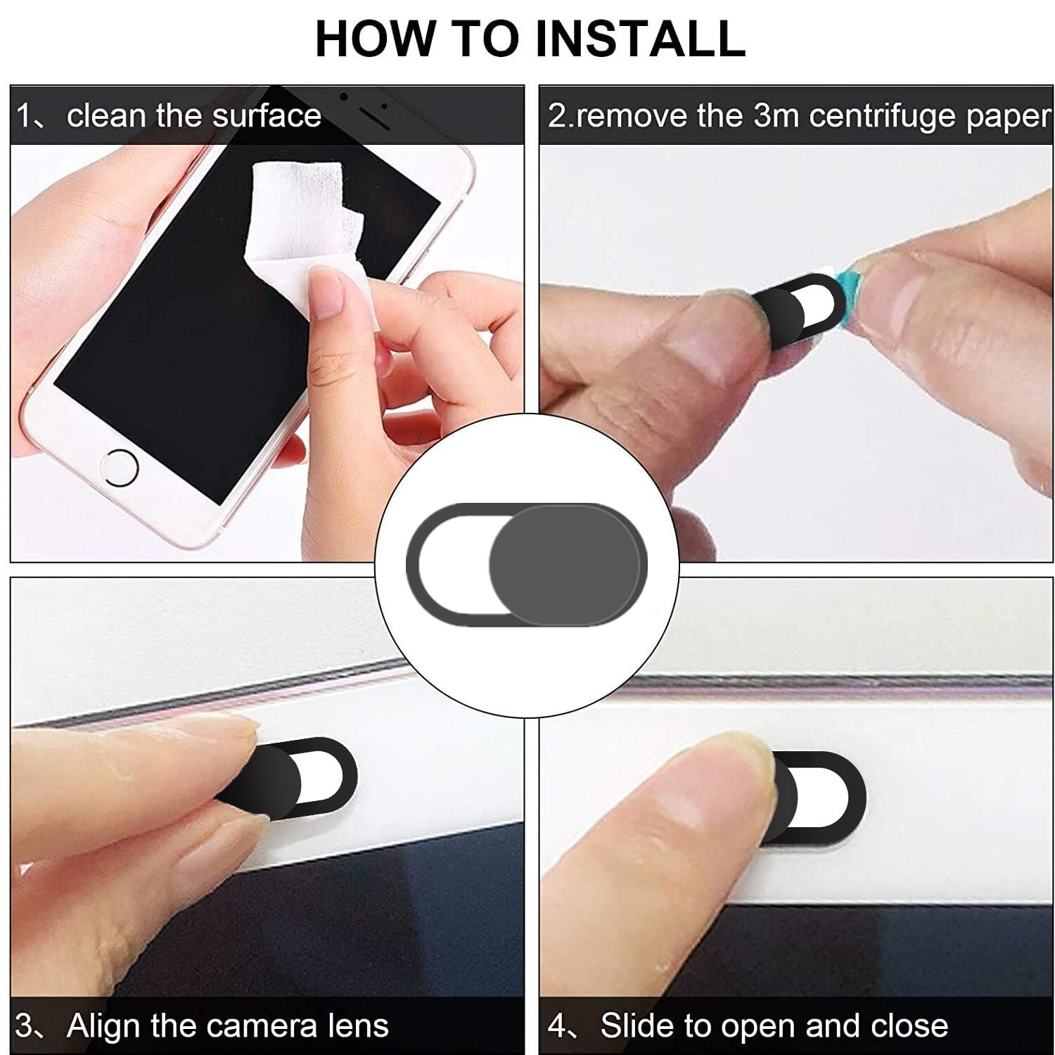 6 Pcs Camera Covers Super Thin Webcam Cover Laptop Camera Cover for PC MacBook Computer iPad Smartphone Echo Spot Tablet Tools