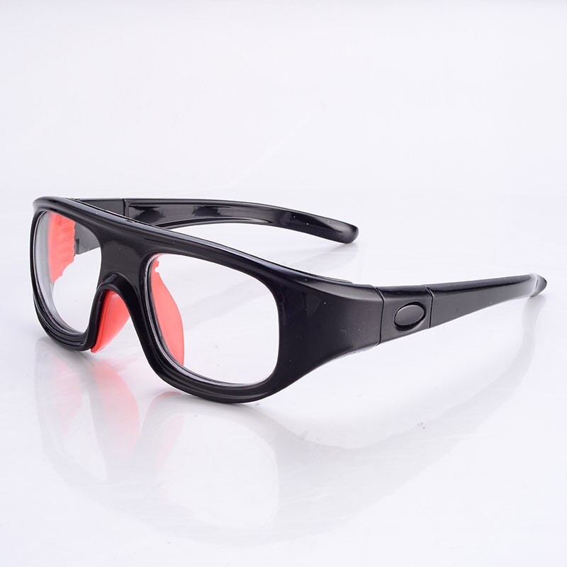 Protective Glasses Can Put Myopia Lens Football Goggles Men With Strap Replaced Sports Gear Glasses: black