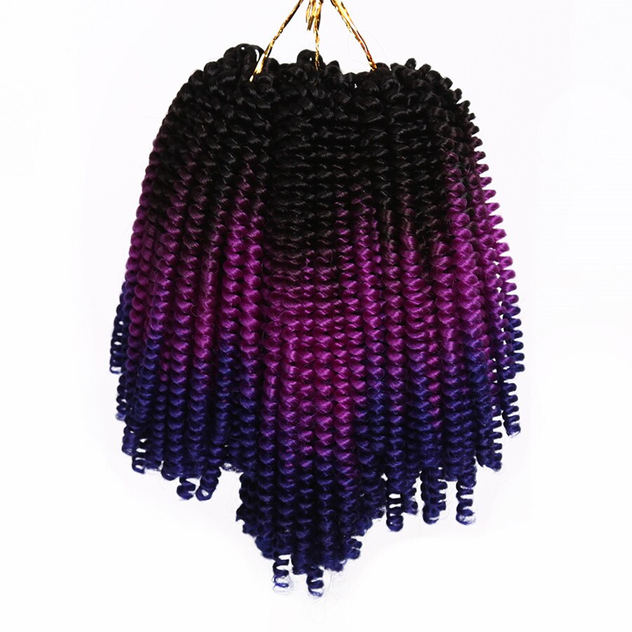 8inch Spring Twist Crochet Braids Synthetic Braiding Hair Crochet Hair Extensions 30 strands/pack Golden Beauty: Ombre