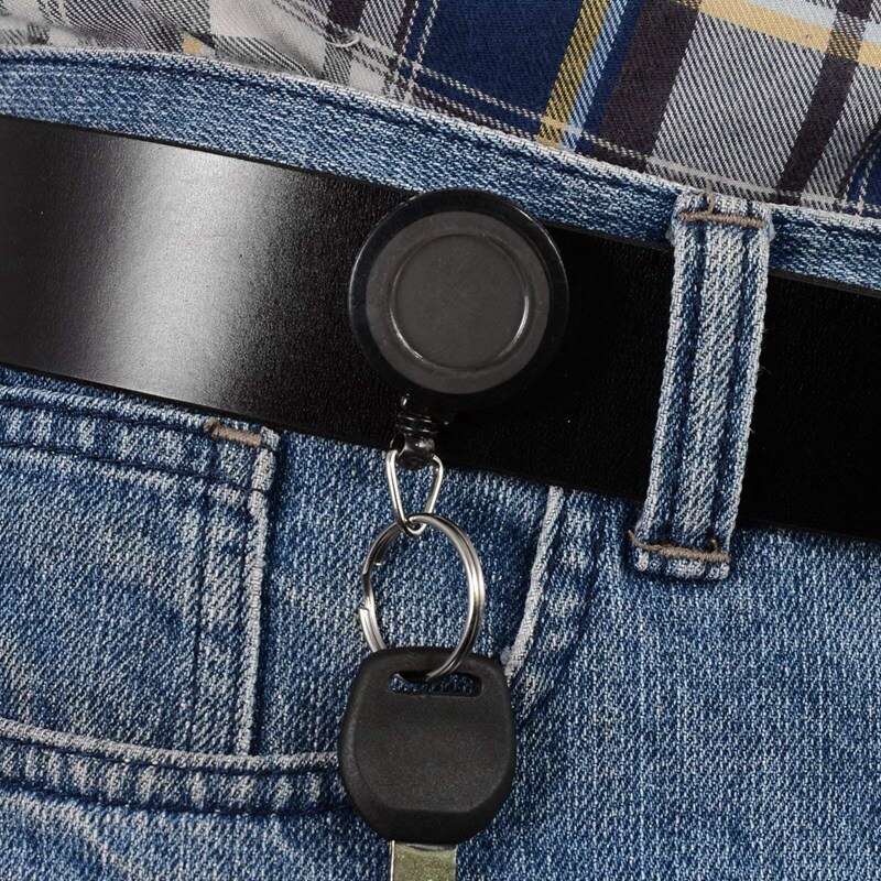 Id-badgehouder intrekbaar , 40 stuks intrekbare sleutelhanger intrekbare badgehouder haspelclip intrekbare lanyard sleutelhanger voor i