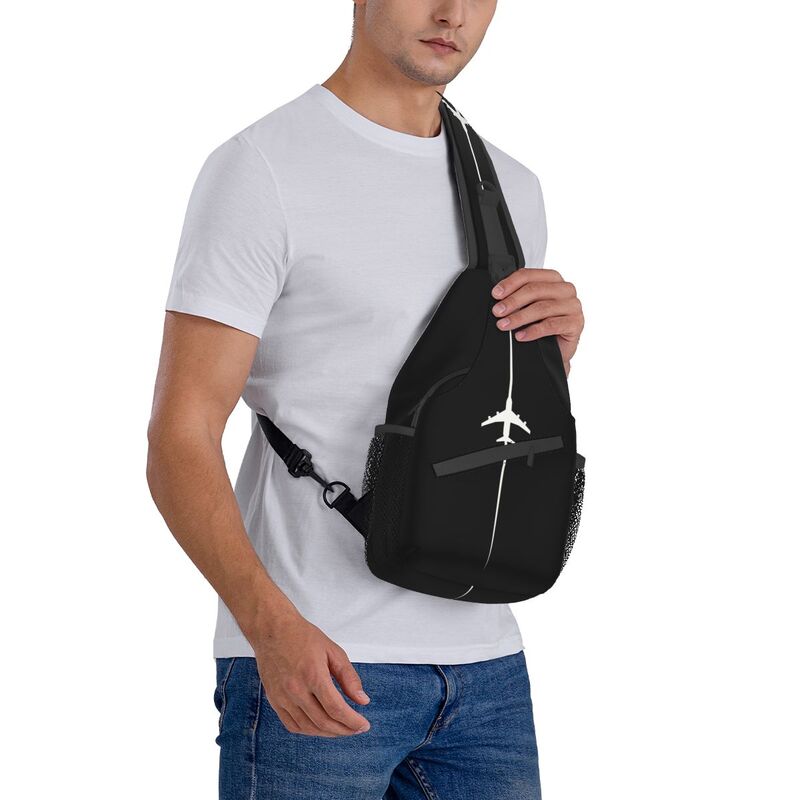 Cool Aviation Plane Crossing Sling Bags for Traveling Men's Airplane Aviator Pilot Chest Crossbody Backpack Shoulder Daypack