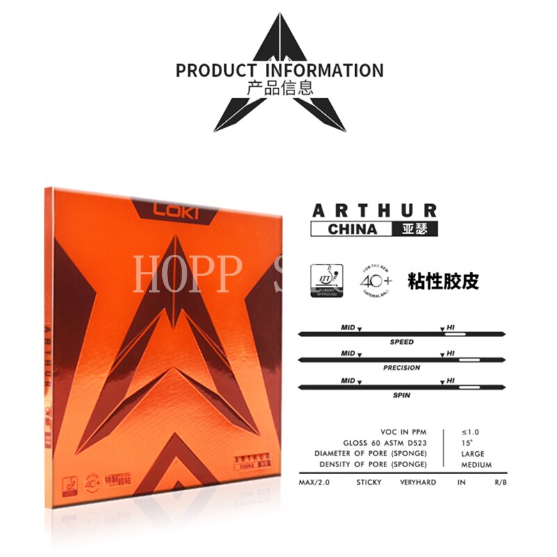 LOKI ARTHUR CHINA Table Tennis Rubber (Super Sticky) Original WANG HAO LOKI ARTHUR Ping Pong Sponge