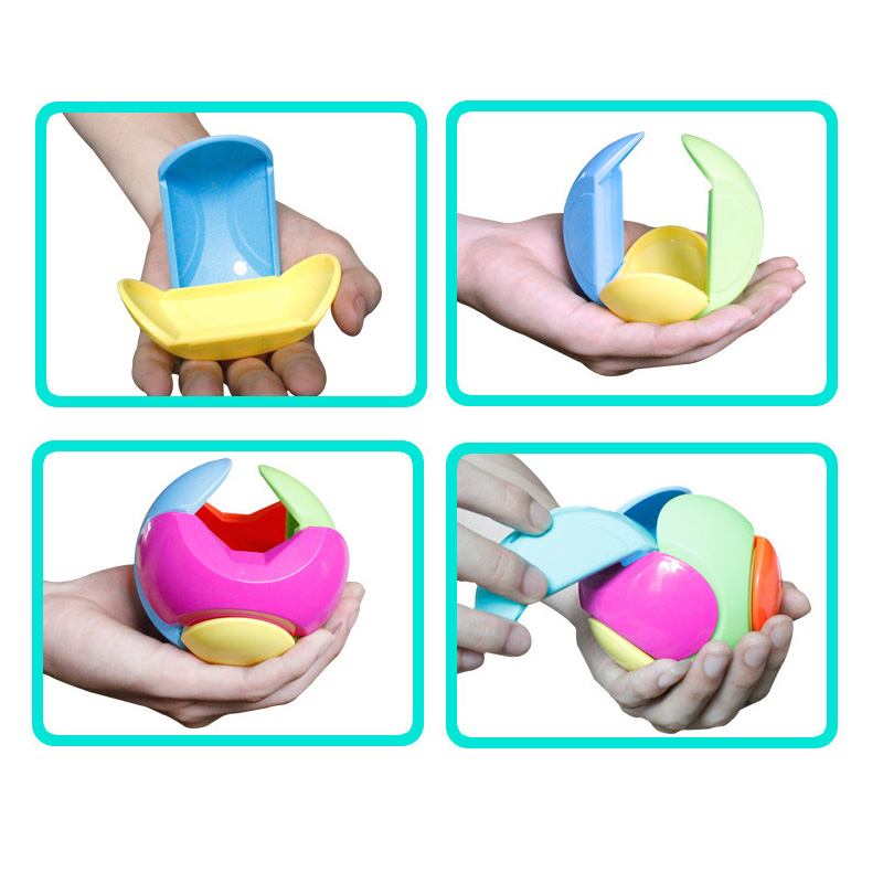Sparegris plast samling puslespil farverig rund bold 3d puslespil intellektuel uddannelse legetøj til børn