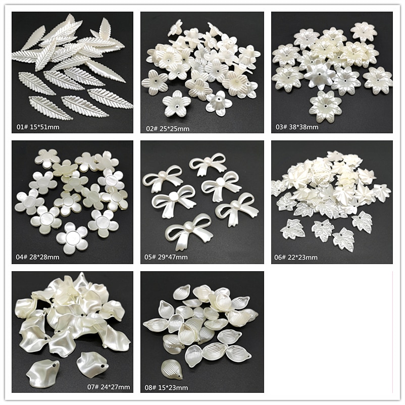20pcs Jewelry Accessories Acrylic Beads Ivory Pearl Beads Loose Hole Beads Jewelry Accessories Beads Jewelry Making DIY