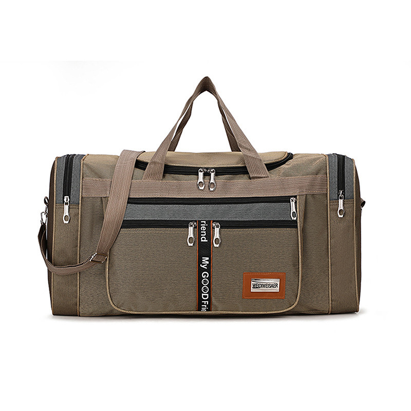 Oxford Reisetasche Handtaschen große Kapazität Handgepäck Taschen Männer Frauen Reisetasche Schulter draussen-Tasche wochen ende wasserdichte Tasche: Beige