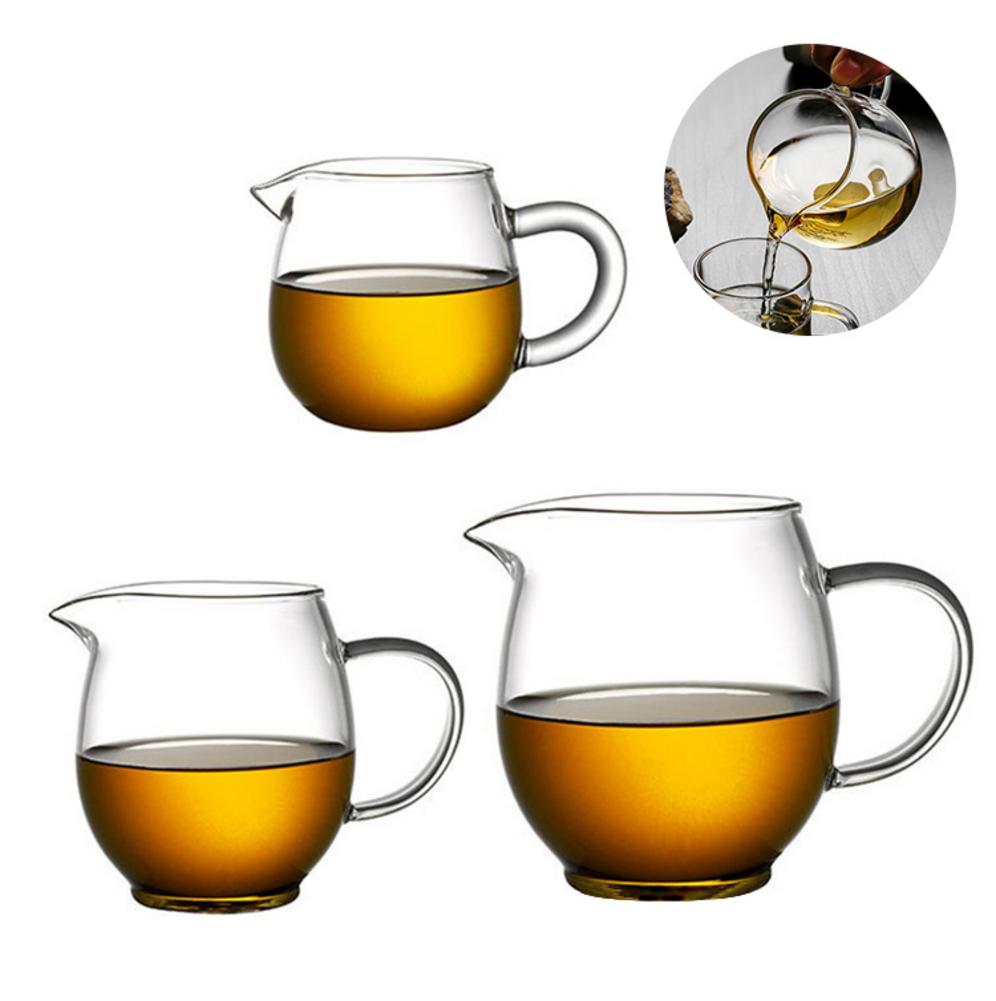 Hittebestendige theepot van helder glas, eerlijke kop cha hai, handgemaakte kungfu-theekopjes, theeservies, gongdao-punten van theeservies met handvat