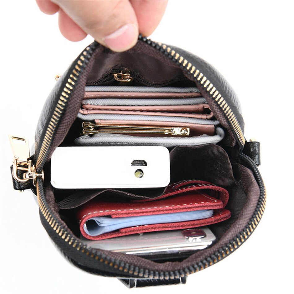 Couro Macio Saco de Telefone celular Mini Crossbody Sacos de Ombro para As Mulheres 2020 de Alta Qualidade Circular Bolsas Feminina Sac A Principal femme