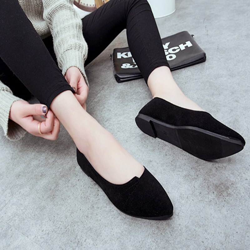 Femmes chaussures troupeau ballerines femme printemps chaussures pour travail chaussures plates en tissu doux mocassins sans lacet femmes enceintes chaussures plates