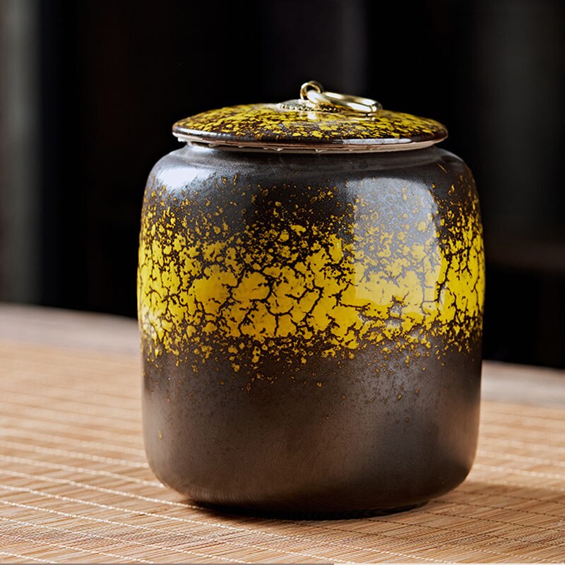 Retro Thee Kan Variabele Glazuur Decoratie Thee Kan Huishouden Opslagtank Vochtbestendig En Verse Houden Thee Kan Vakmanschap: ZThuang-10.6x13.3cm