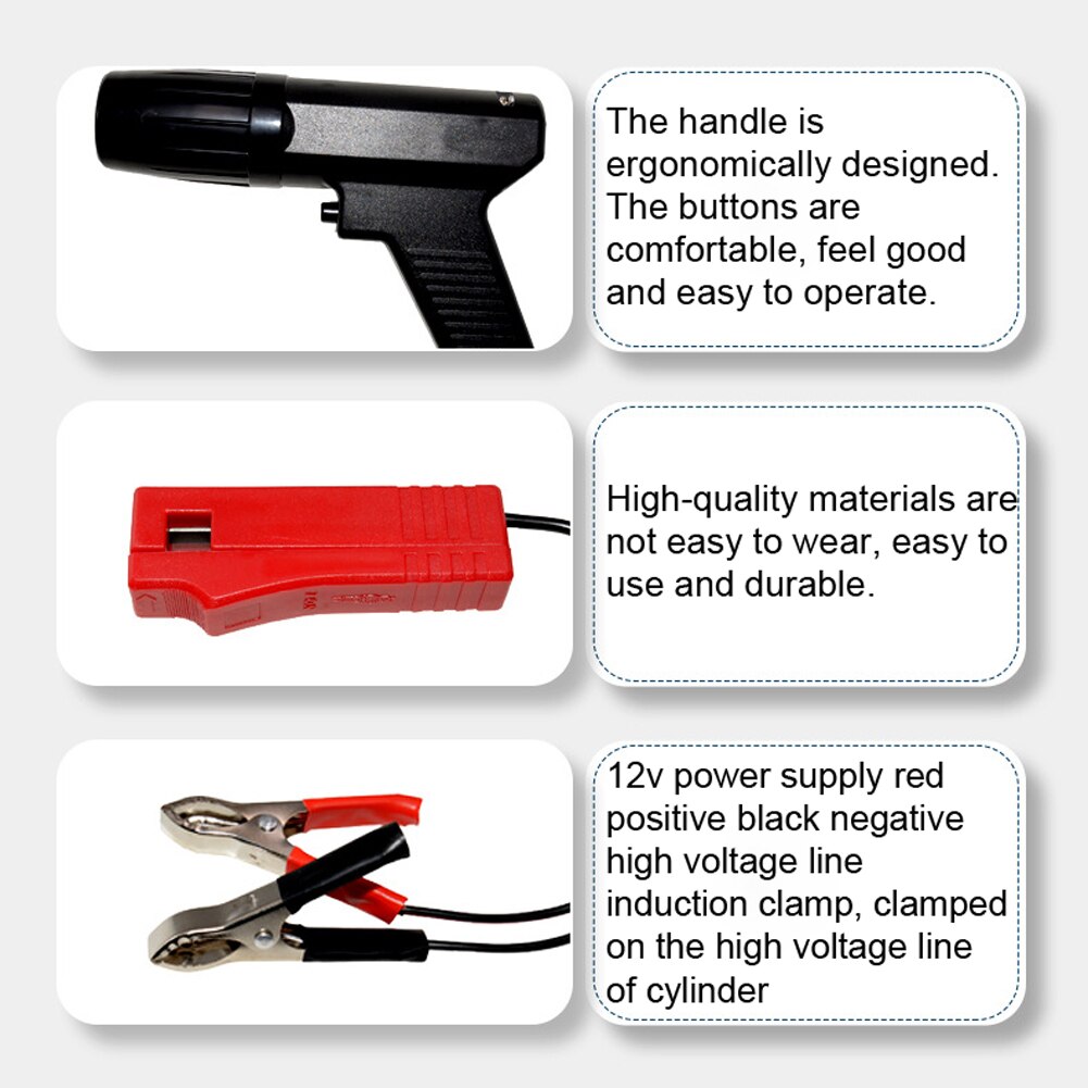 12 V Timing Tool Car Motorcycle Petrol Engine Ignition System Strobe Lamp Detector Auto Motorcycle Detection Diagnosis Tool