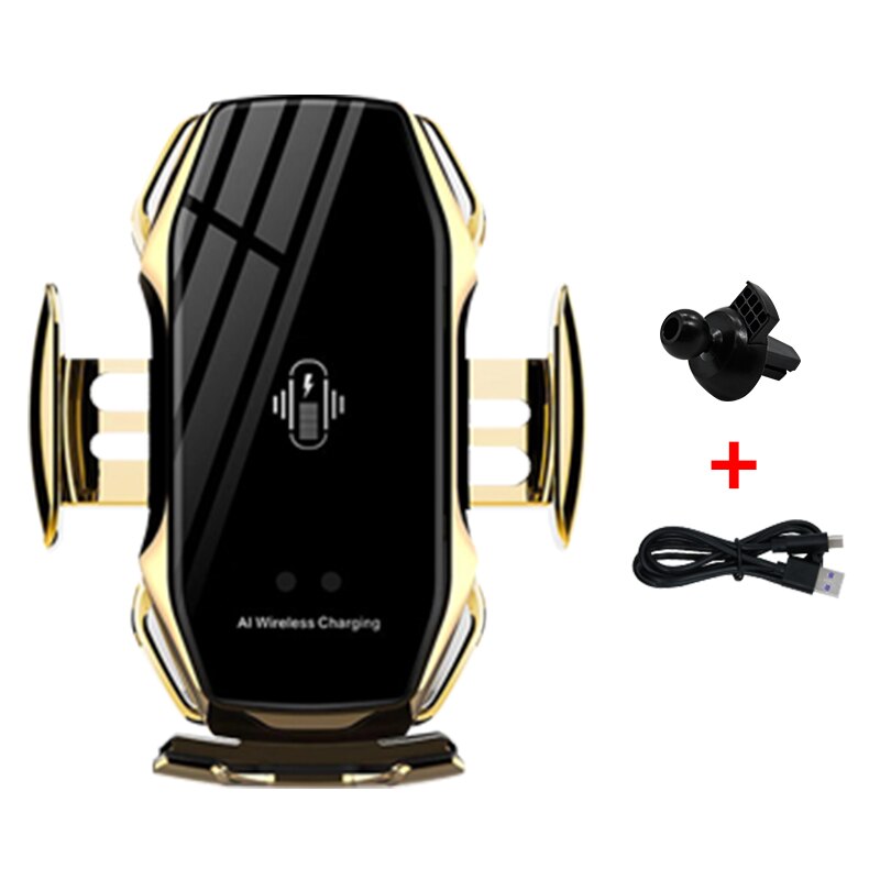 Drahtlose Auto Air Vent Ladegerät 10W foriPhone 8 Plus X Auto Spann Telefon Halter Multi Kompatibel forSamsung S9 S10 schnelle Lade: Gold