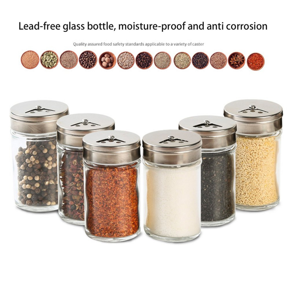 Låg krydderi gryde krydderi flaske glas køkkenudstyr og materialer saltcelle rotationsregulering rustfrit stål