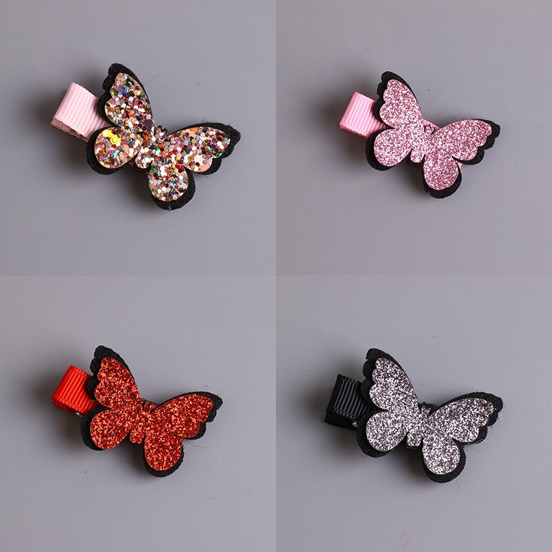 1 Pcs Leuke Baby Meisjes Haaraccessoires Pailletten Hart Vlinder Haarspeldjes Glitter Stars Clip Pin Kids Kinderen Haarspeld
