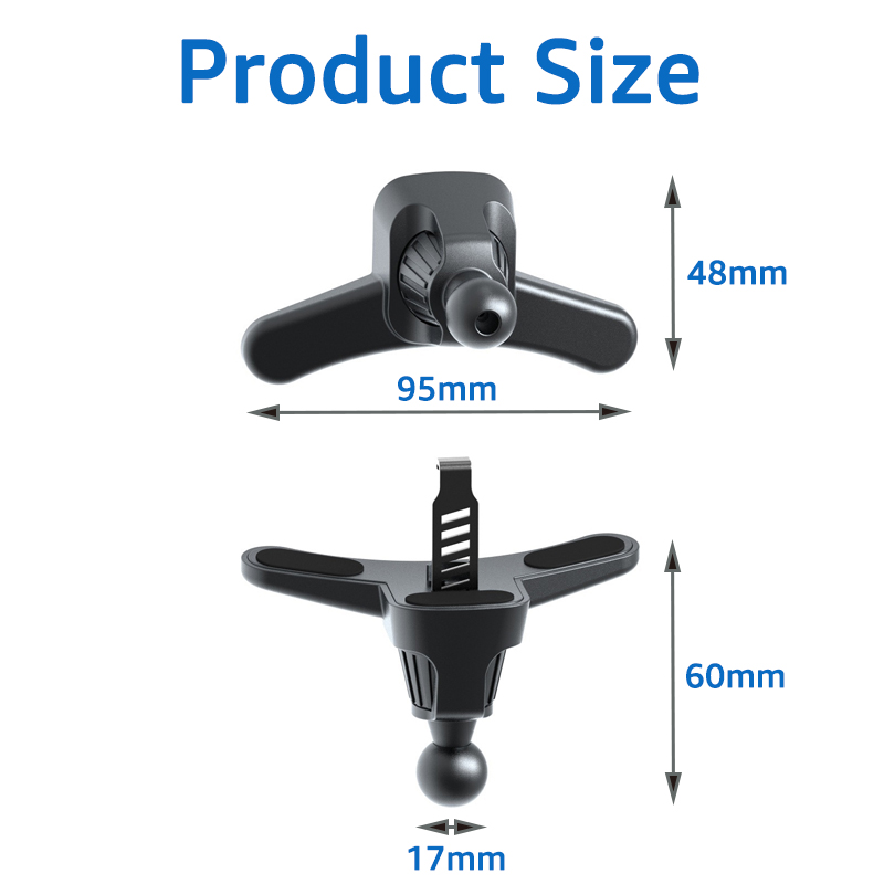 Universal 17mm Ball Head for Car Air Vent Phone Holder Clips 360 Degree Rotation Car Air Outlet Hook Clamp for Phone Mount Stand