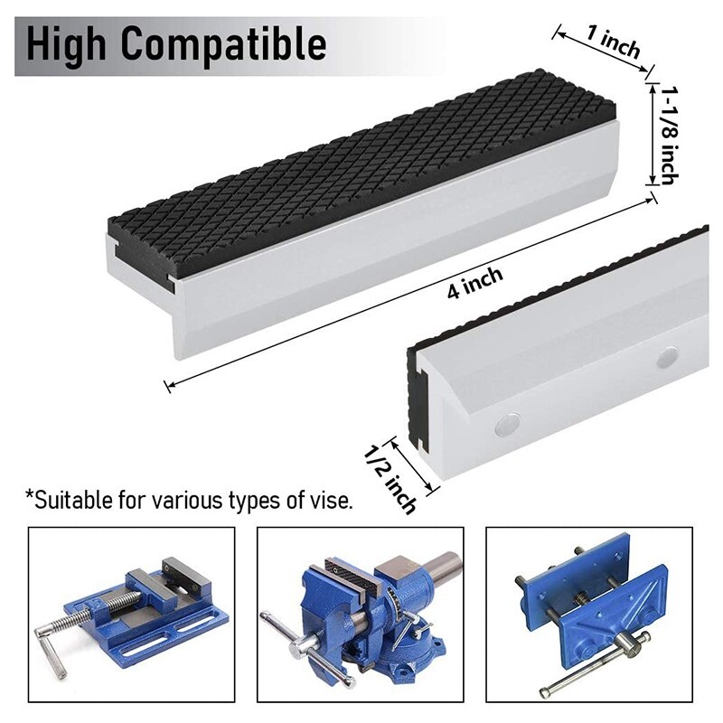 2Pcs Vise Jaw Covers Multipurpose 3 inch Soft Vice Inserts Use on Any Drill Press Vise As Accessories Vise Jaws Pads