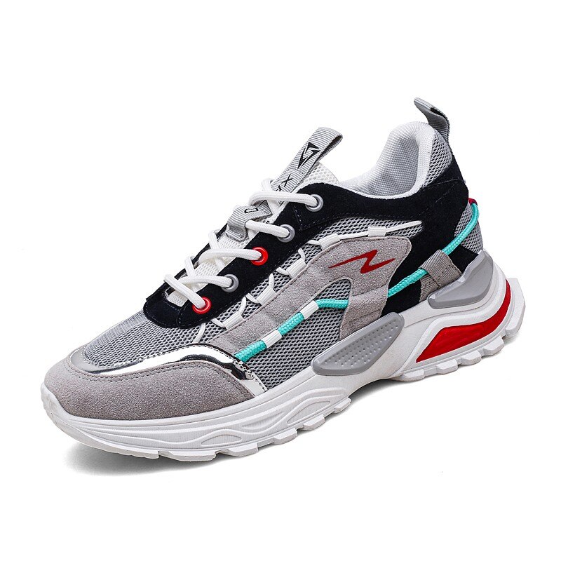 Par udendørs man sneakers letvægts casual sko til mænd åndbare herre sneakers sko trend schoenen mannen sportssko: Mørkegrå / 7