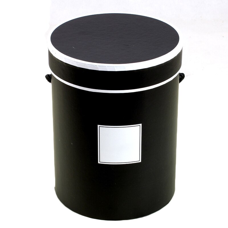 Bouquet Flowers Box Packaging Boxes Lid Hug Florist Flower Hold The Bucket Box Weedding Party Table Decor Round Boxes: Black