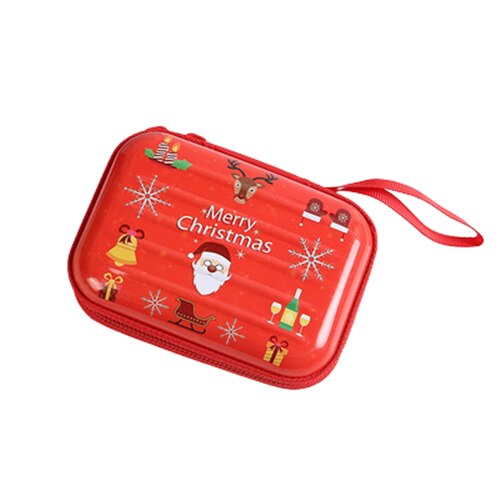 Estuche de auriculares PURDORED para Navidad, Mini caja de dulces, monedero de Navidad, caja de almacenamiento para pendientes, decoración de árbol de Navidad para niños 1 unidad: pattern 5