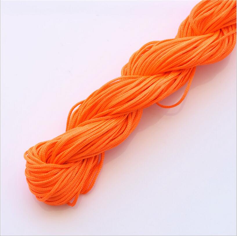 1mm*25m nylonperler smykkesnor tråd kinesisk knute macrame rottehale tau til gjør-det-selv-håndverk verktøy håndsøm tråd  z1181: Oransje