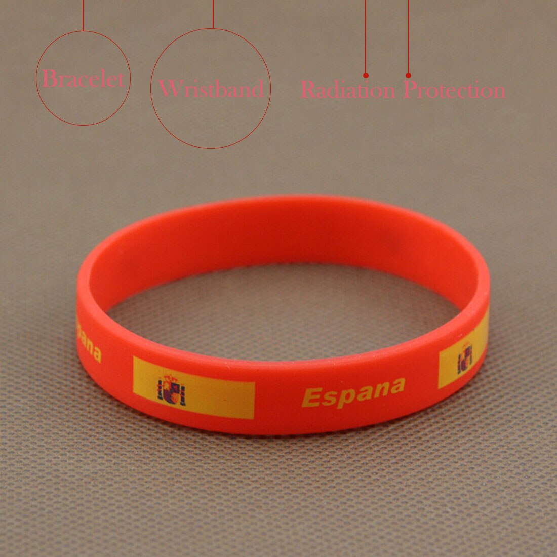 Brand 1pcs Football Fans Bracelet Soccer fan Accessories Football Silicone Bracelet Cheerleading supplies: Spain