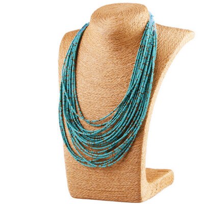 6 Color to Selection Bohemia Style Long Handmade Bead Multi-layer Necklace Jewelry for Lady: Style 1