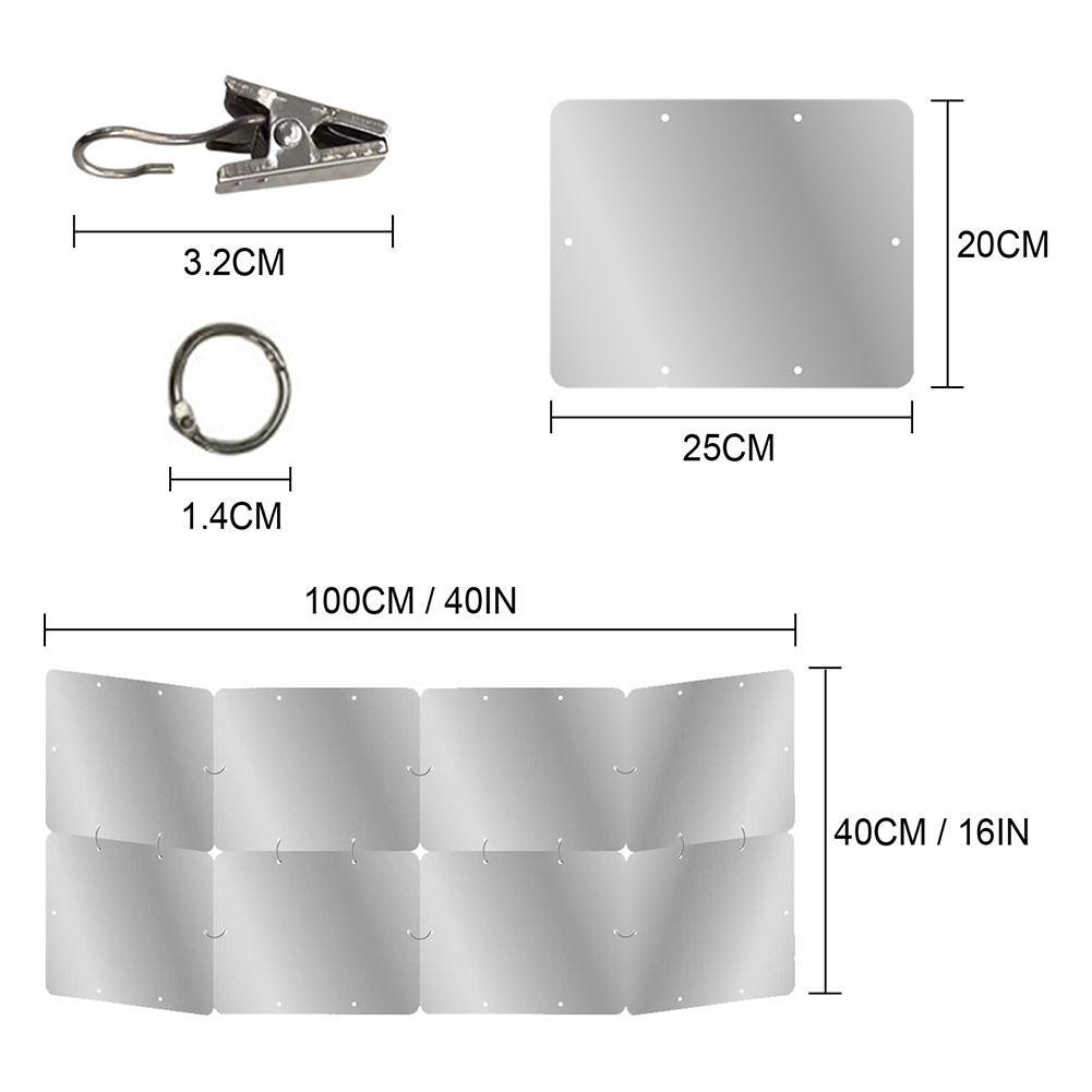 1Set Heat-resistant Cloth Reflectors Heat Focus Foldable Outdoor High Temperature Resistant Cloth