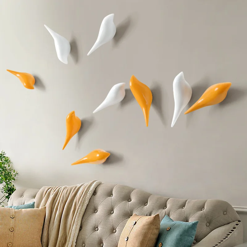 Accesorios creativos para el hogar, gancho decorativo de pared para pájaros, decoración de pared de resina, colgador de puerta de dormitorio, ganchos individuales estéreo, 1 Uds.