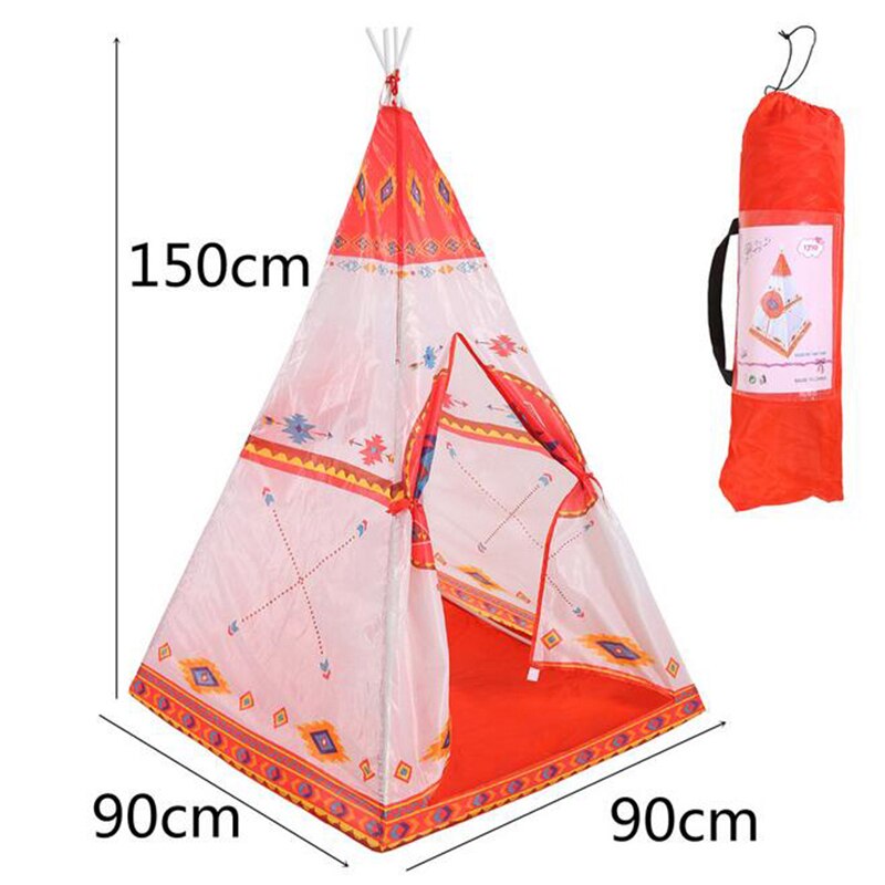Children Toys Tent Game House Indian Portable Triangle Teepee For Kids Indoor Dry Pool Activity Playhouse Princess Castle Wigwam: White