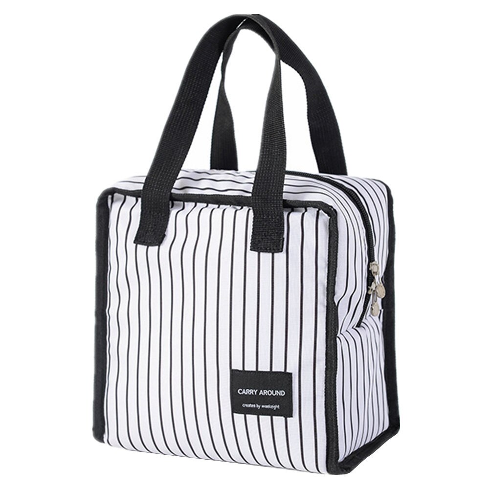 Bolsa de almoço dobrável portátil, sacola feminina, organizadora para almoço, suporte de almoço, recipiente de armazenamento de alimentos, bolsa para carregar alimentos: D