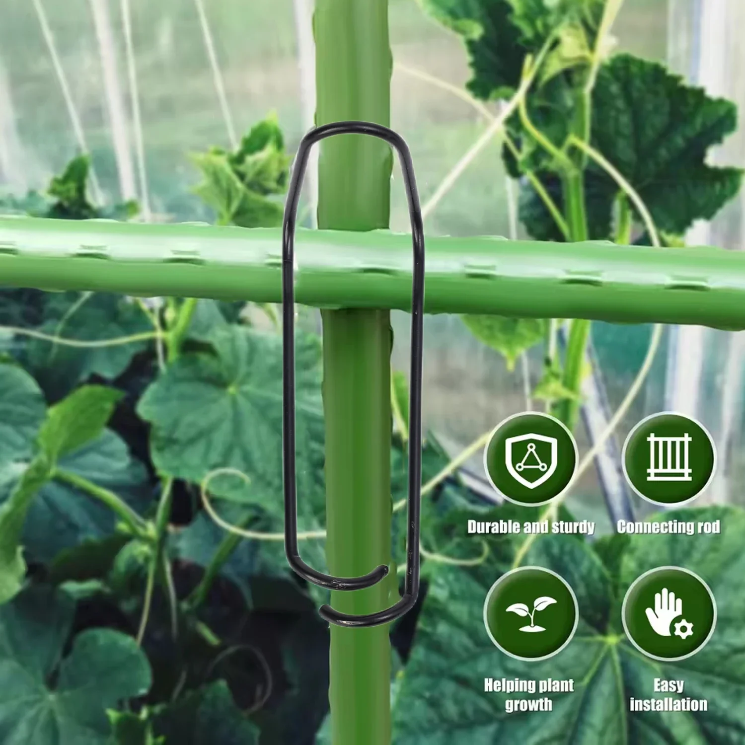 Garden Trellis Clips Metal Plant Vine Stakes Connectors Climbing Frame Buckles for Tomato Cucumber Eggplant Vegetable Support