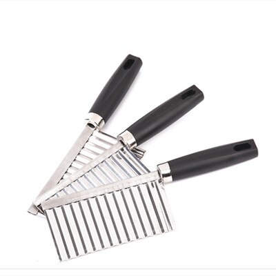 Kitchen wave Edge knife stainless steel wolf tooth potato knife wavy cut chips ripple knife cucumber carrot flower cutter: 3 pack