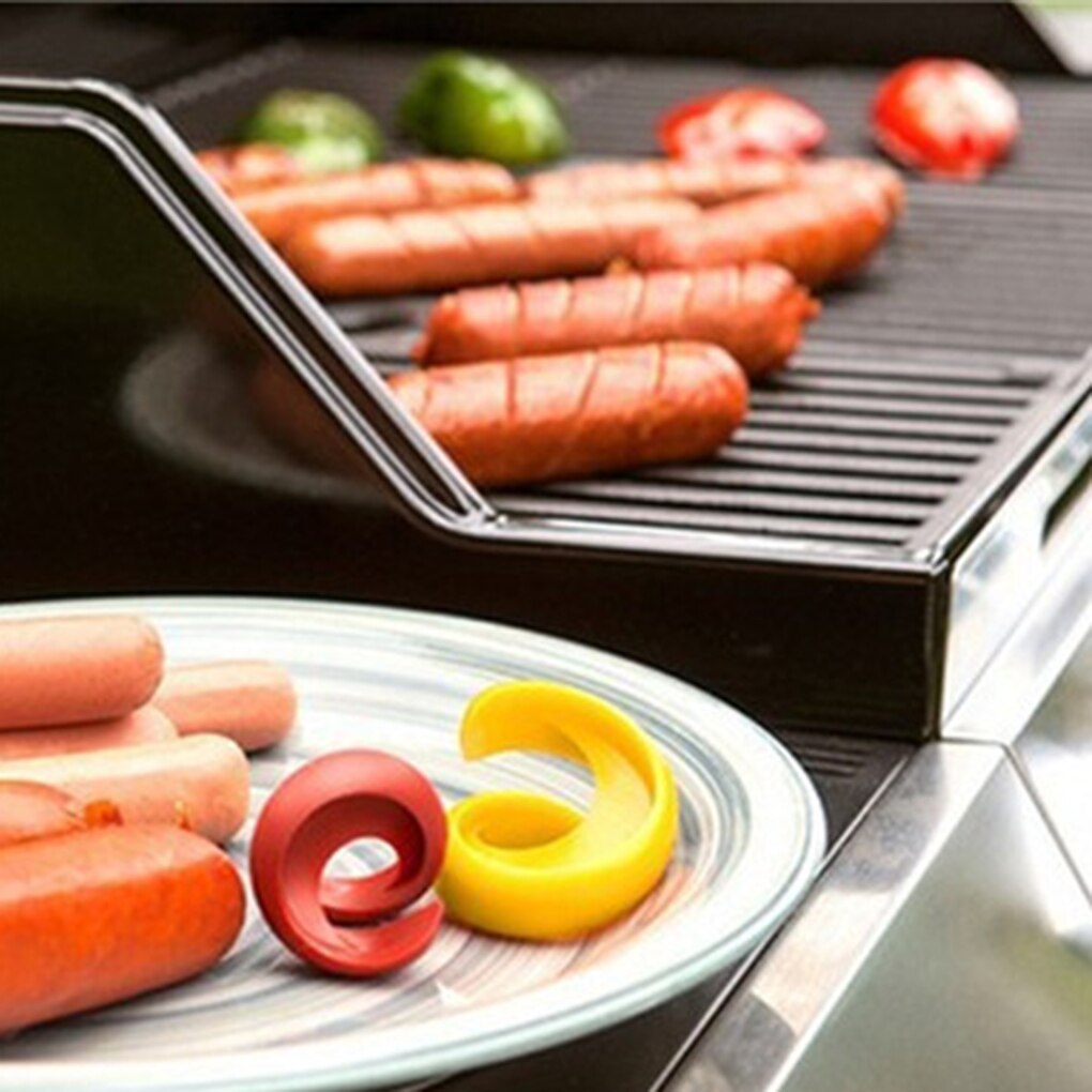 Coupe-saucisses de cuisine en spirale Barbecue | 2 pièces, fantaisie coupe-saucisses, Gadget de découpe de cuisine