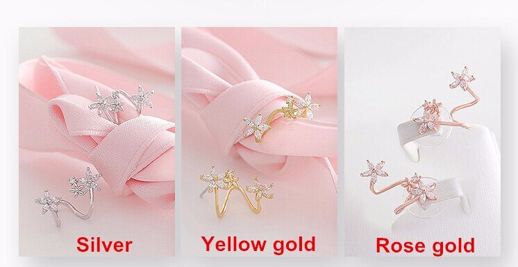 Novedad, pendientes de tuerca de Plata de Ley 925 con flor de estrella de cristal a la de , de Navidad antialérgicos