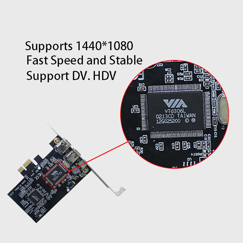 Pci  to 1394 fire extend-kort pci  to 1394 firewire-videoadapter digitalkamera hd dv-kapacitetskort pc komprimerad videokonverterare