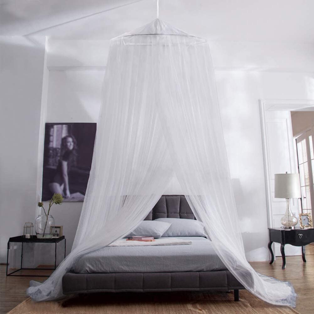 Foldable Hang Dome Mosquito Net Bed Canopy Bed Circular Curtain for Bedroom