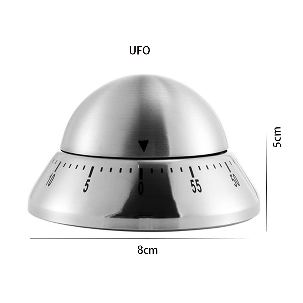 Stainless Steel Egg Cooking Timer 60 Minutes Mechanical Alarm Time Clock Counting Countdown Baking Cooking Tools Kitchen Timer: UFO