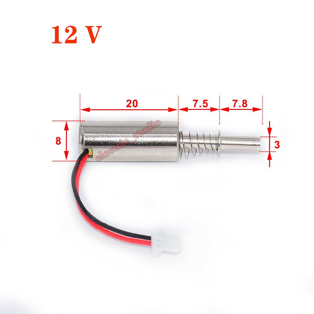 DC3V 5V 6V 9V 12V 24V 8Mm Mini Kleine Cilindrische Zuig Solenoid Elektromagneet Stroke 5Mm Voor Vingerafdruk Slot Diy: 12V