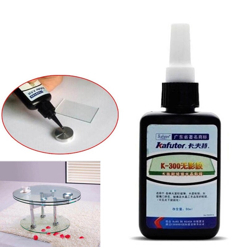 50ML K-300 UV Glue Curing Adhesive Transparent Crystal Glass Bonding Repair Liquid Glue: Default Title