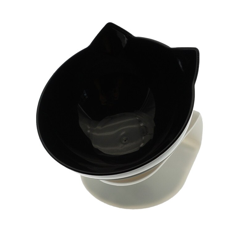 Antislip dubbele kattenbak, hondenbak met standaard, voerbak voor katten, waterbak voor katten, voerbakken voor honden, voerbak voor honden, benodigdheden: Zwarte enkele