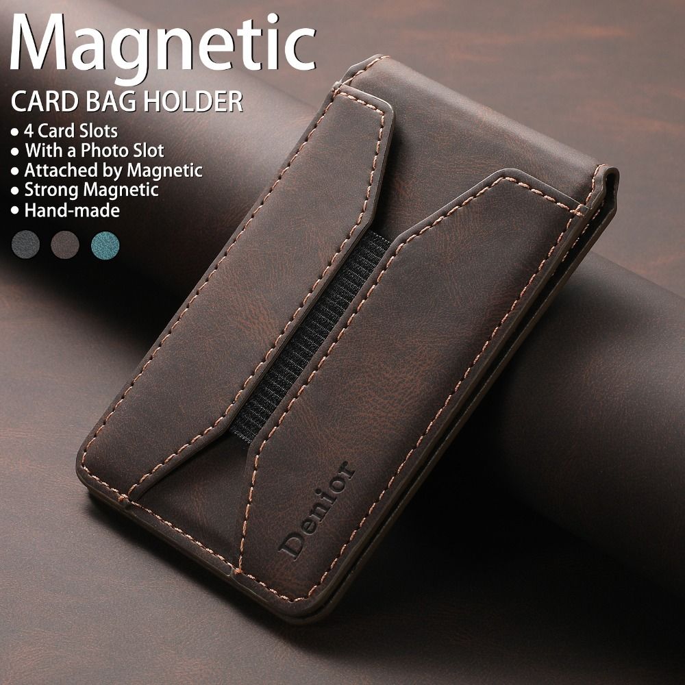 For Magsafe Wallet Phone Card Holder Magnetic Foldable Mobile Phone Stand Leather Anti-theft for iPhone 16 15 14 13 12 Pro Max