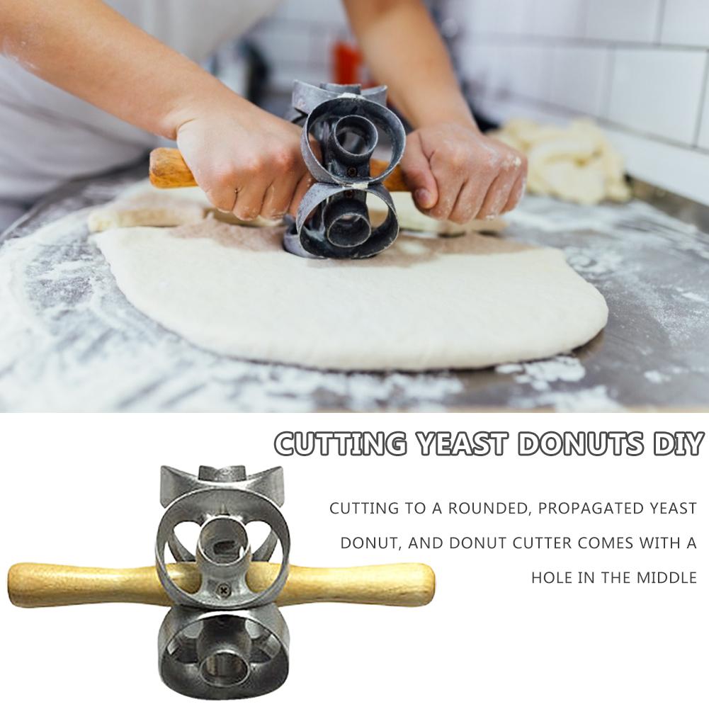 Metal Revolving Donut Cutter Maker Cake Mold Cutting Yeast Donuts DIY Pastry Dough Metal Baking Roller Kitchen Baking Tools 30E