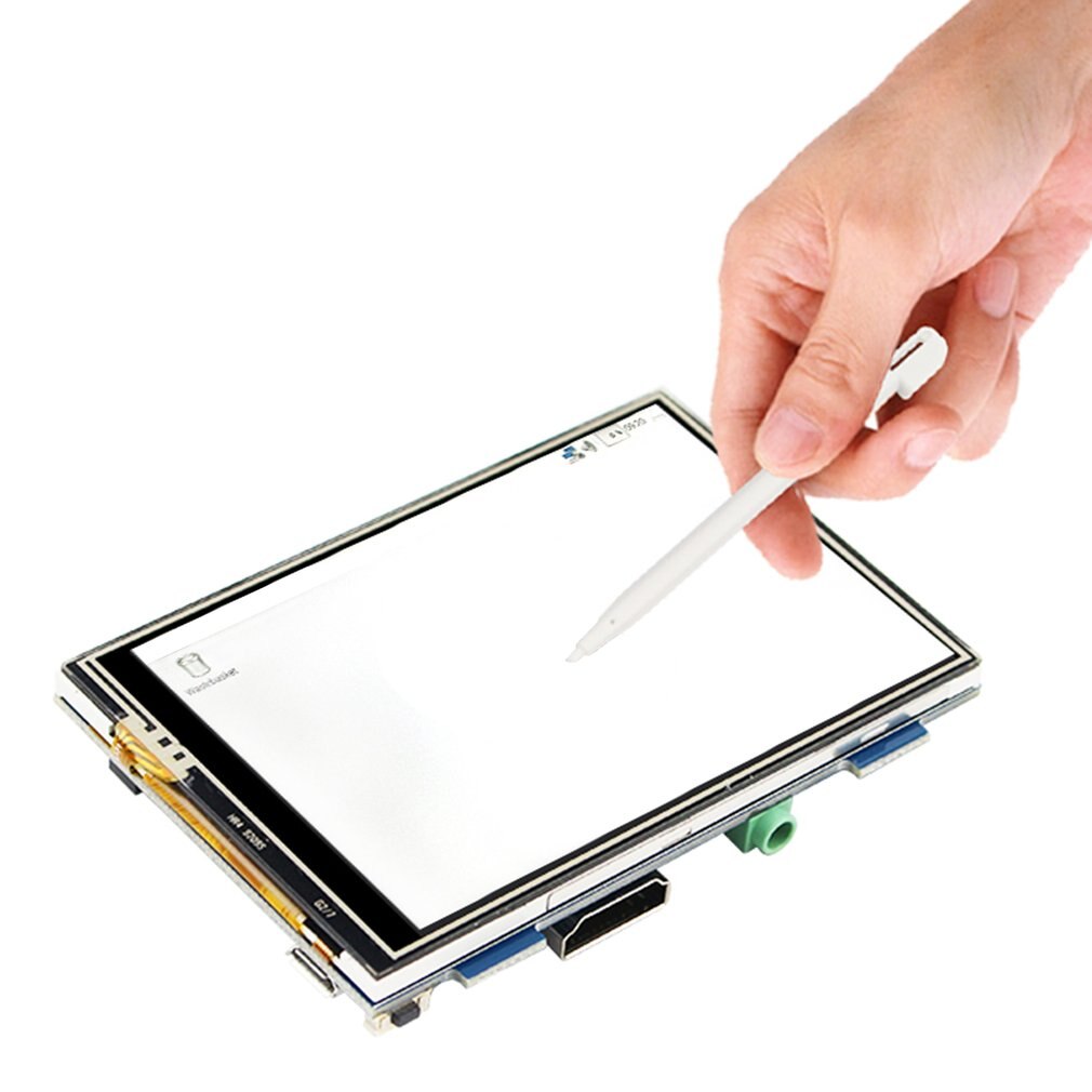 For Raspberry Pi 4 Model B Acrylic Case Transparent Shell for 3.5inch HDMI Touch Screen Display Enclosure