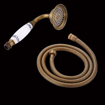 Bronze sort antik guld krom messing telefon stil badeværelse brusehoved vandbesparende håndholdt brusehoved spray & 1.5m slanger: 8
