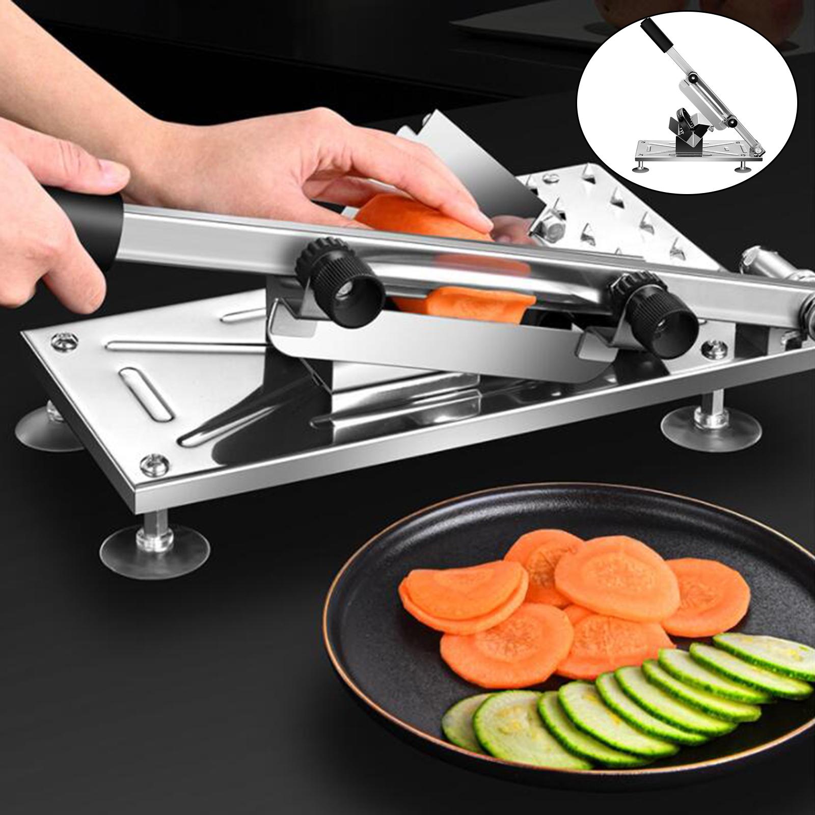 Manual Meat Slicer Stainless Steel Sushi Vegetable Beef Mutton Roll Slicing Machine Meat Cutter for BBQ Cooking Home Kitchen