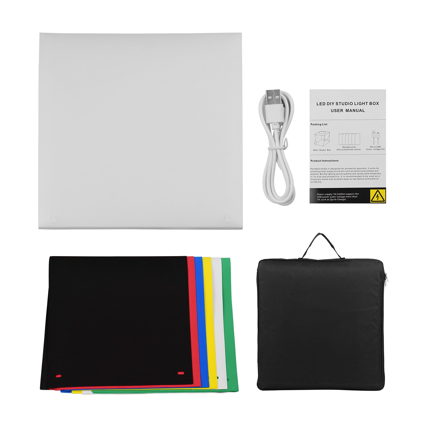 40 * 40 * 40cm Portable Foldable LED Light Tent Photo Shooting Box Softbox Lightbox with 6pcs Color Backdrops