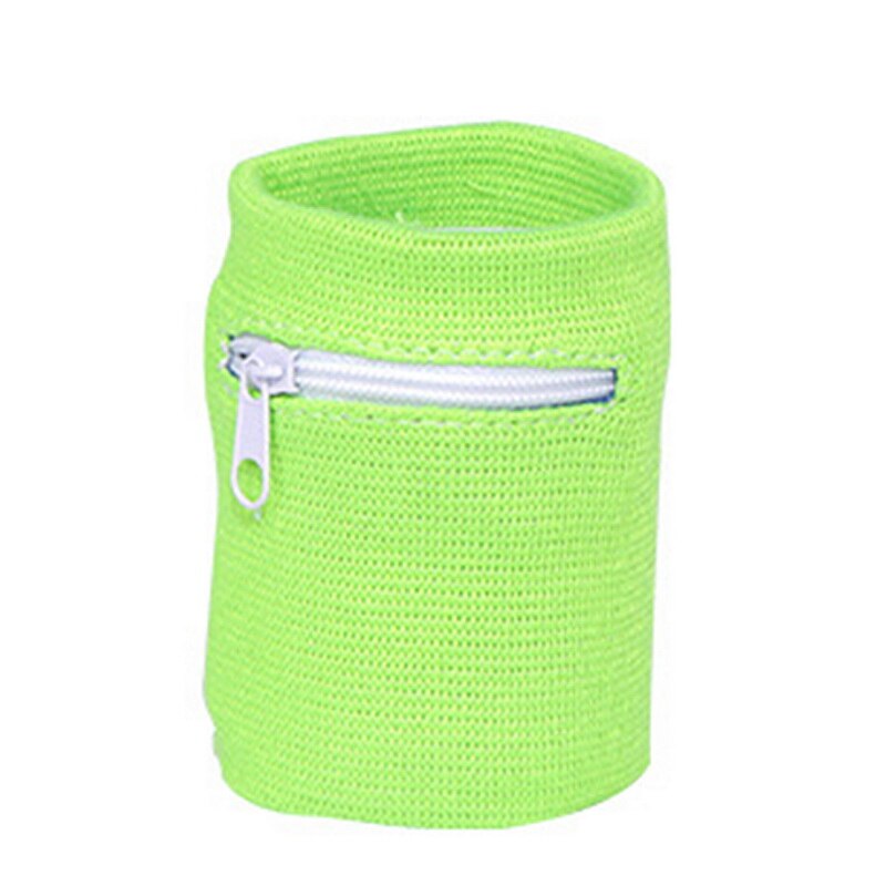 Reise SchweißBand Lauf Handgelenk Brieftasche Schlüssel Sport Armbinde mit Reißverschluss Tasche: Grün