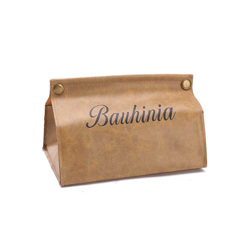Organisateur de papier de support de stockage de serviette en cuir d'unité centrale de boîte de tissu pour le conteneur de voiture de pièce de bureau à la maison: Brown A
